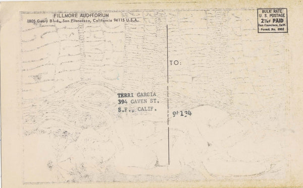 BG-55 -Type B - Grateful Dead - Wes Wilson - 1967 Postcard - Winterland - Excellent