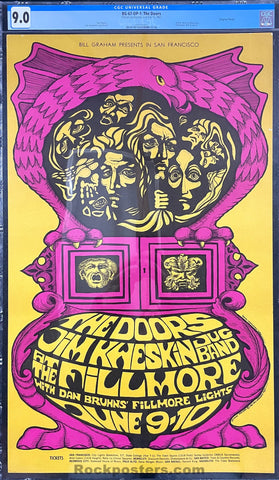 AUCTION - BG-67 - The Doors - Bonnie MacLean - 1967 Poster - Fillmore Auditorium - CGC Graded 9.0
