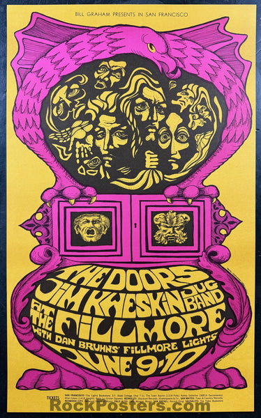 AUCTION - BG-67 - The Doors - Bonnie MacLean - 1967 Poster - Fillmore Auditorium - Near Mint
