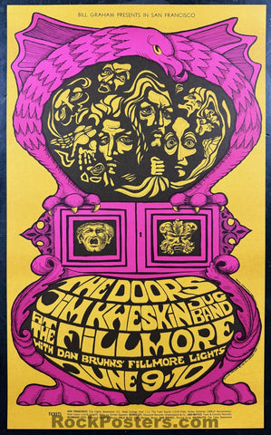 AUCTION - BG-67 - The Doors - Bonnie MacLean - 1967 Poster - Fillmore Auditorium - Near Mint
