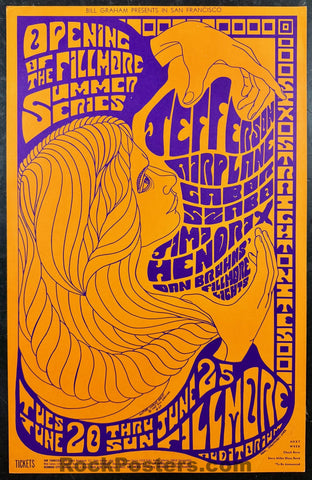 AUCTION - BG-69 - Jimi Hendrix - 1967 Poster - Fillmore Auditorium - Excellent