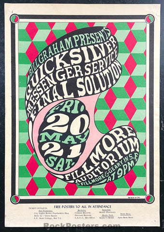 AUCTION - BG-7 - Quicksilver Messenger - Wes Wilson - Fillmore Auditorium - 1966 Poster - Excellent