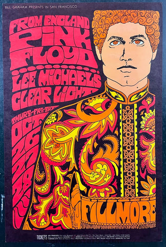 AUCTION - BG-90 - Pink Floyd - Bonnie MacLean - 1967 Poster - Fillmore Auditorium  - Near Mint Minus