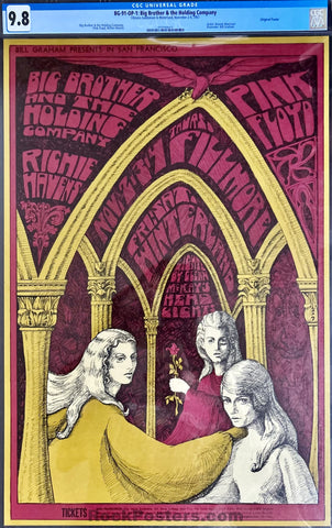 BG-91 - Pink Floyd/Janis Joplin - Bonnie MacLean - 1967 Poster - Fillmore & Winterland - CGC Graded 9.8