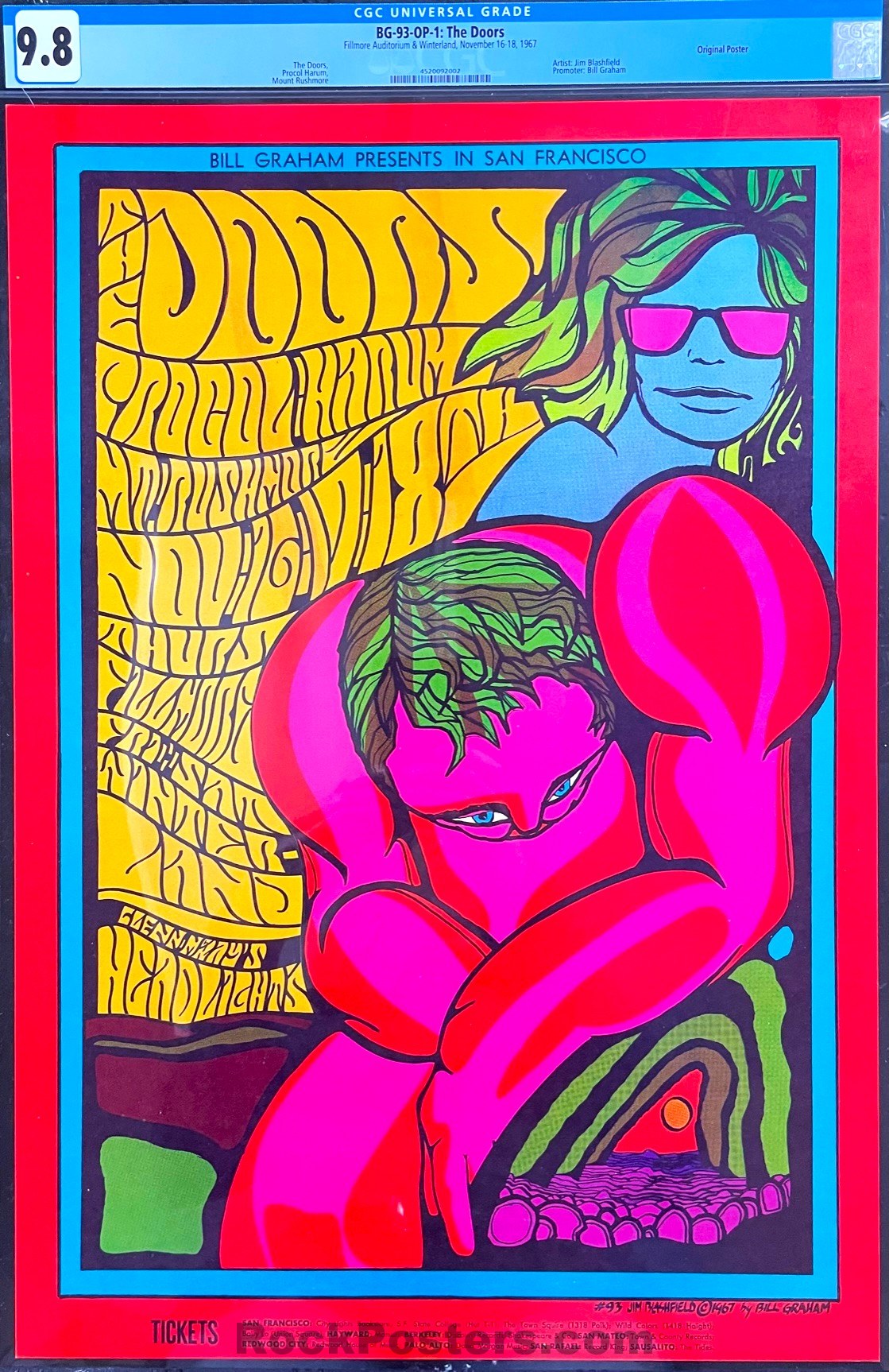 AUCTION - BG-93 - The Doors - 1967 Poster - Fillmore & Winterland