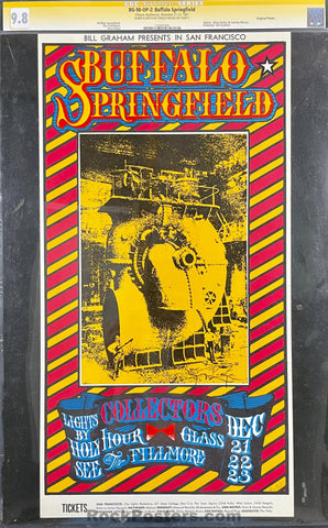 BG-98-OP-2 - Buffalo Springfield - Stanley Mouse Signed - 1967 Poster - Fillmore Auditorium - CGC Graded 9.8