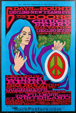 AUCTION - BG-99 - The Doors - Big Brother Janis Joplin - Bonnie MacLean Signed - 1967 Poster - Fillmore Auditorium - Near Mint