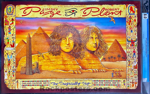 BGP-115 - Led Zeppelin - Page & Plant - Harry Rossit - 1995 Poster - Oakland Coliseum - CGC Graded 8.0