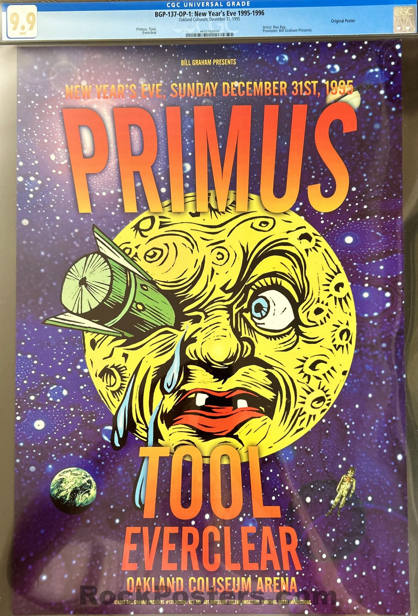 BGP-137 - Primus Tool - 1995 New Years Poster - Oakland Coliseum