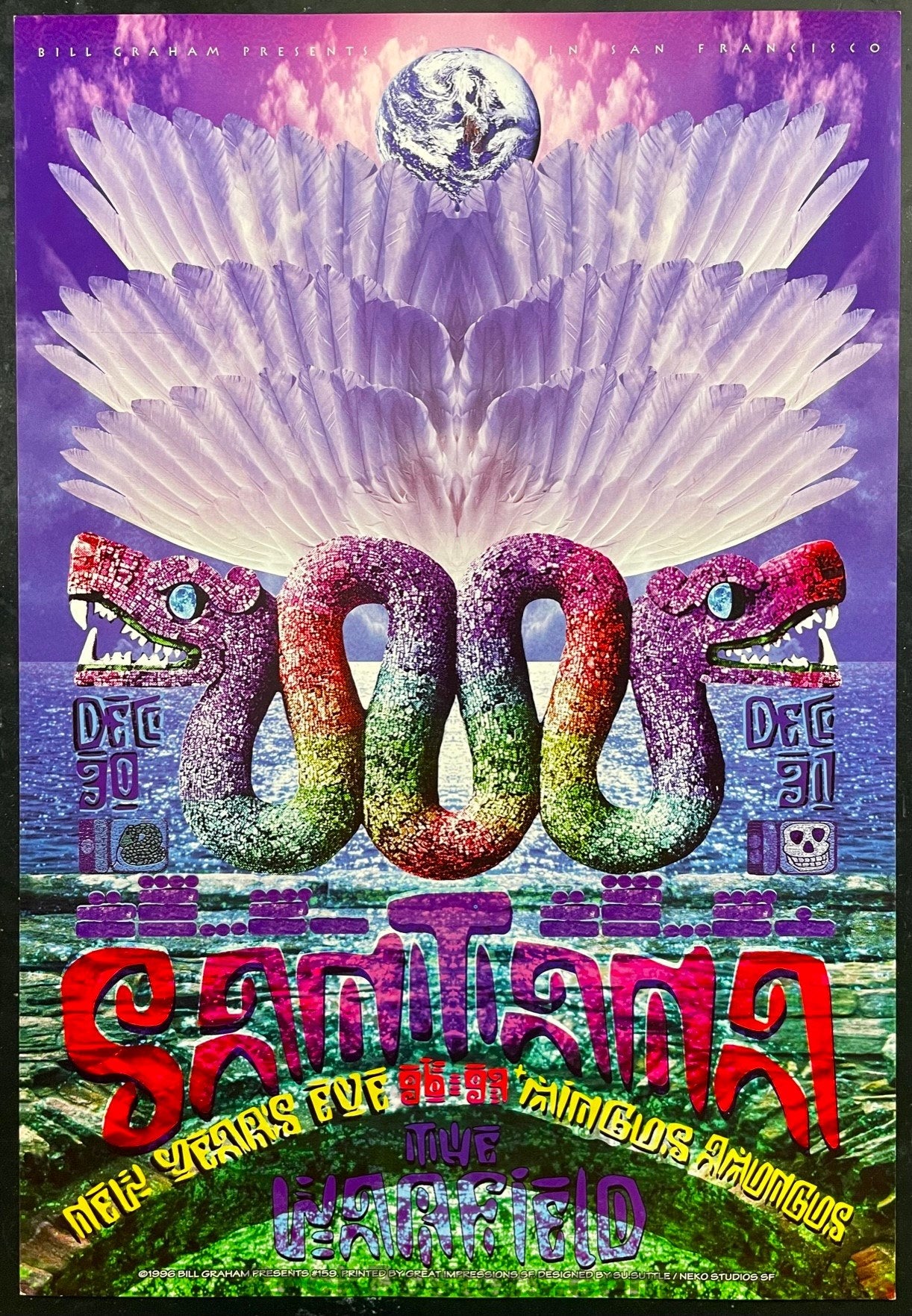 BGP-159 - Santana - New Year's Eve - 1996 Poster - Warfield Theatre - Near Mint