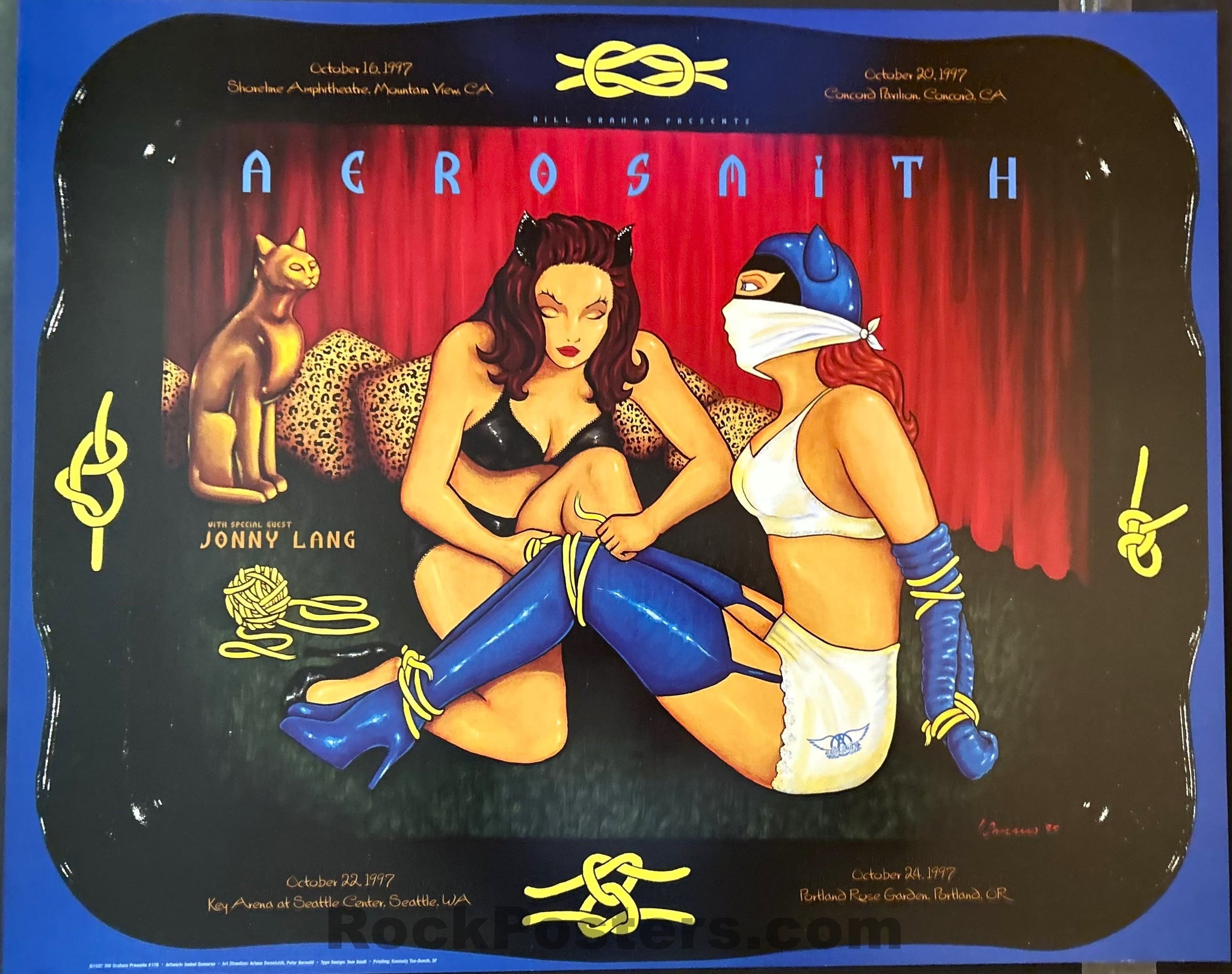 AUCTION - BGP-178 - Aerosmith/Jonny Lang - 1996 Poster - Shoreline Amphitheater - Mint
