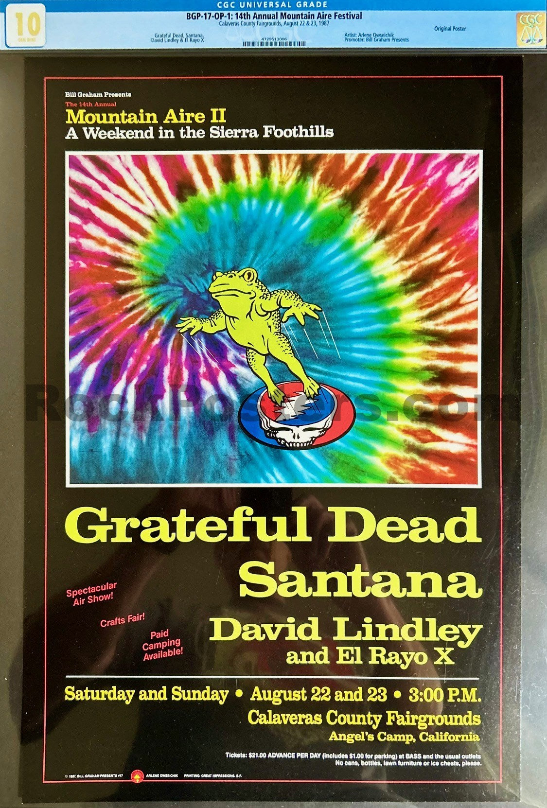 GREATFUL DEAD パンフレット BGP-17 - Grateful Dead - Santana/David Lindley - Mountain Aire