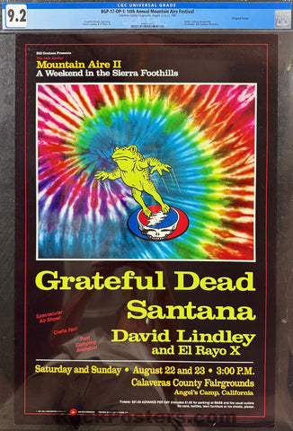 AUCTION - BGP-17 - Grateful Dead - Santana/David Lindley - Mountain Aire - 1987 Poster - Calaveras County - CGC Graded 9.2