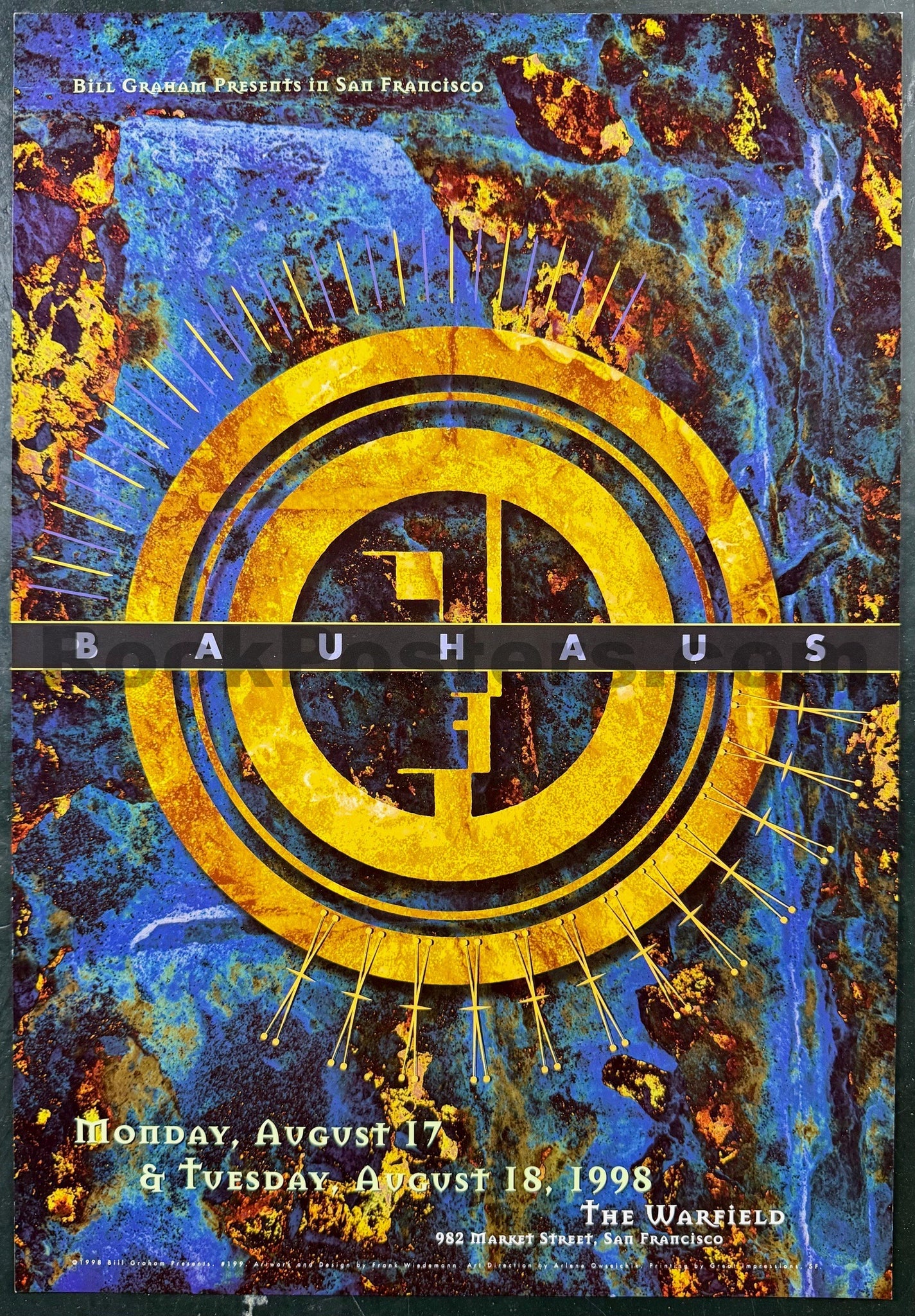 BGP-199 - Bauhaus - 1998 Poster - Warfield Theater - Near Mint