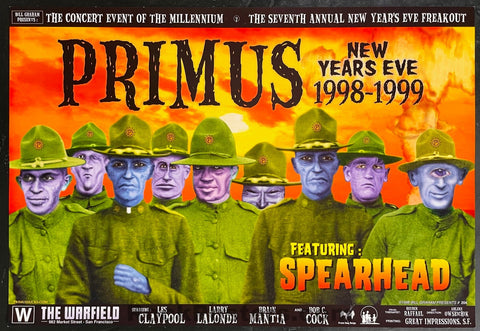 BGP-204 - Primus - Warfield Theatre - New Year's Eve - 1998 Concert Poster - Near Mint