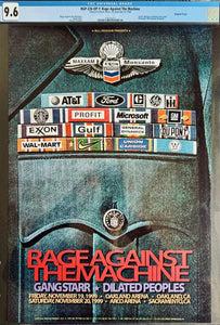 BGP-226 - Rage Against The Machine - 1999 Poster - Oakland Coliseum - CGC Graded 9.6