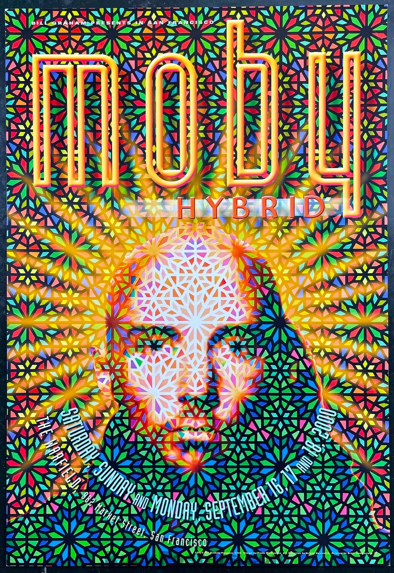 BGP-245 - Moby - 2000 Poster - Warfield Theater - Near Mint