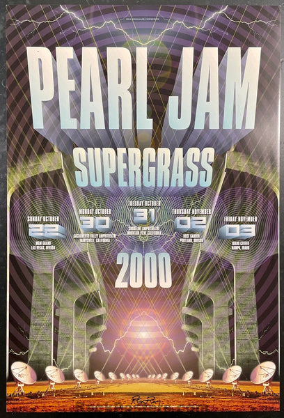 AUCTION - BGP-248 - Pearl Jam - Artist Signed - 2000 Poster -  West Coast Tour - Near Mint