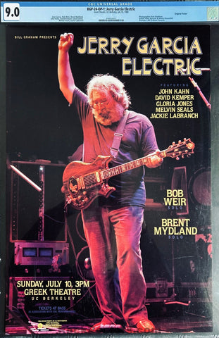 AUCTION - BGP-24 - Jerry Garcia Band - 1989 Poster - Greek Theater - CGC Graded 9.0