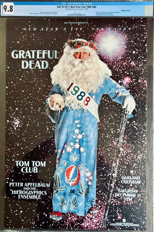 BGP-31 - Grateful Dead  - New Year's - 1988 Poster - Oakland Coliseum - CGC Graded 9.8