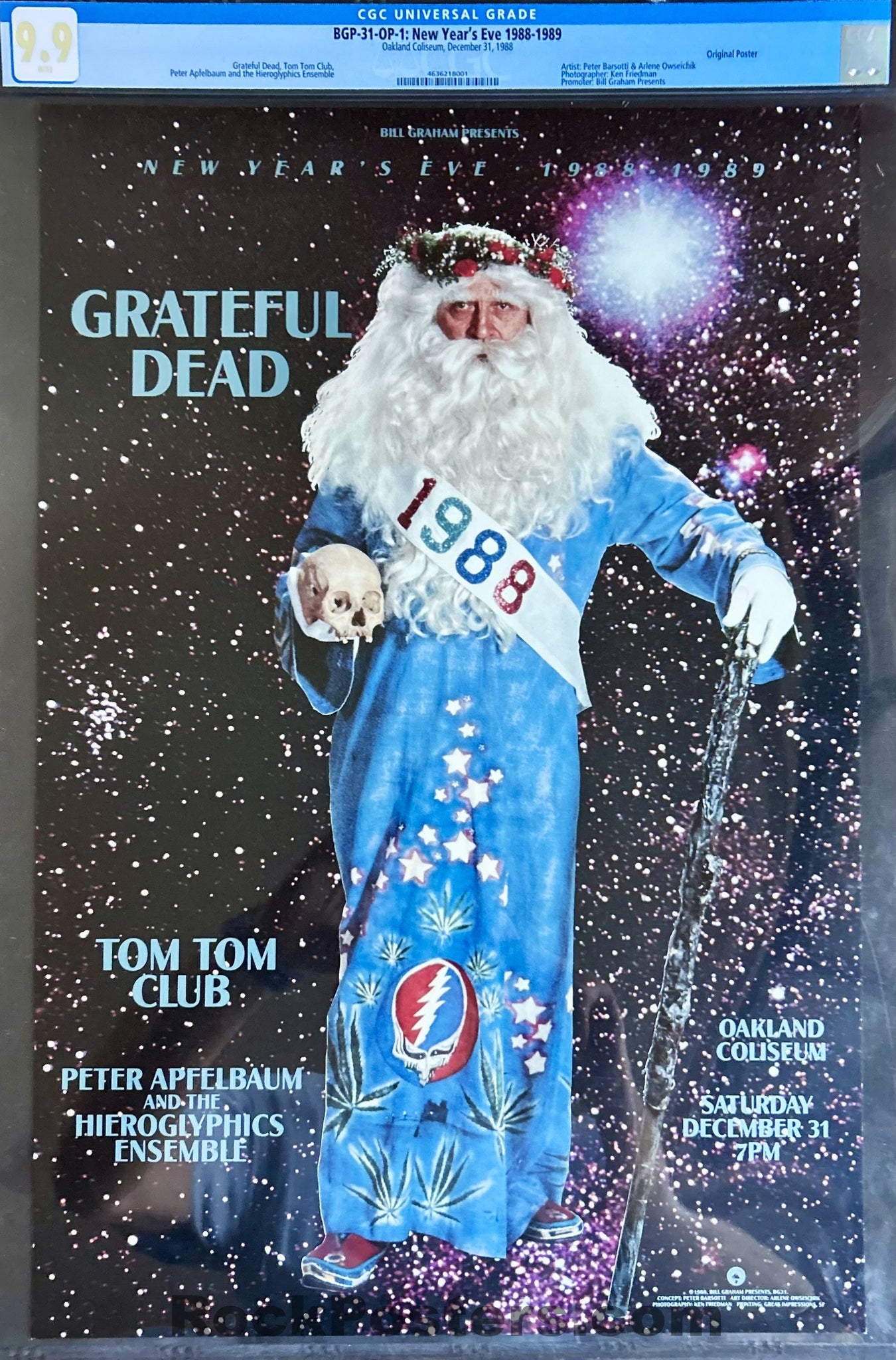 BGP-31 - Grateful Dead - New Year's - 1988 Poster - Oakland Coliseum - CGC Graded 9.9 Mint