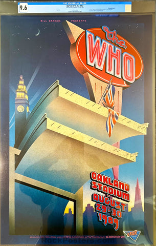 AUCTION - BGP-32 - The Who - Day on the Green 1 & 2 - Oakland Coliseum - 1989 Poster - CGC Graded 9.6