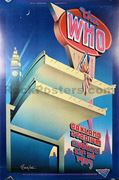 AUCTION -  BGP-32 - The Who - Randy Tuten Signed - 1989 Poster - Oakland - Excellent