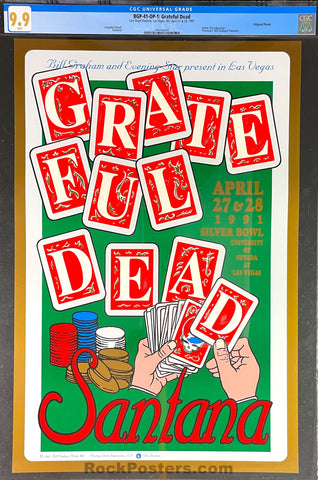 BGP-41 - Grateful Dead/Santana - 1992  Poster - Sam Boyd Stadium - CGC Graded 9.9