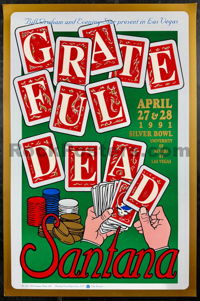 BGP-41 - Grateful Dead - Santana - 1991 Poster - Las Vegas - Excellent - SF Rock Posters & Collectibles