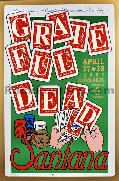 BGP-41 - Grateful Dead - Santana - 1991 Poster - Las Vegas - Mint - SF Rock Posters & Collectibles