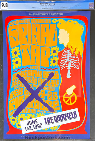 AUCTION - BGP-57 - Spinal Tap - Gary Grimshaw - 1992 Poster - Warfield Theater - CGC Graded 9.8