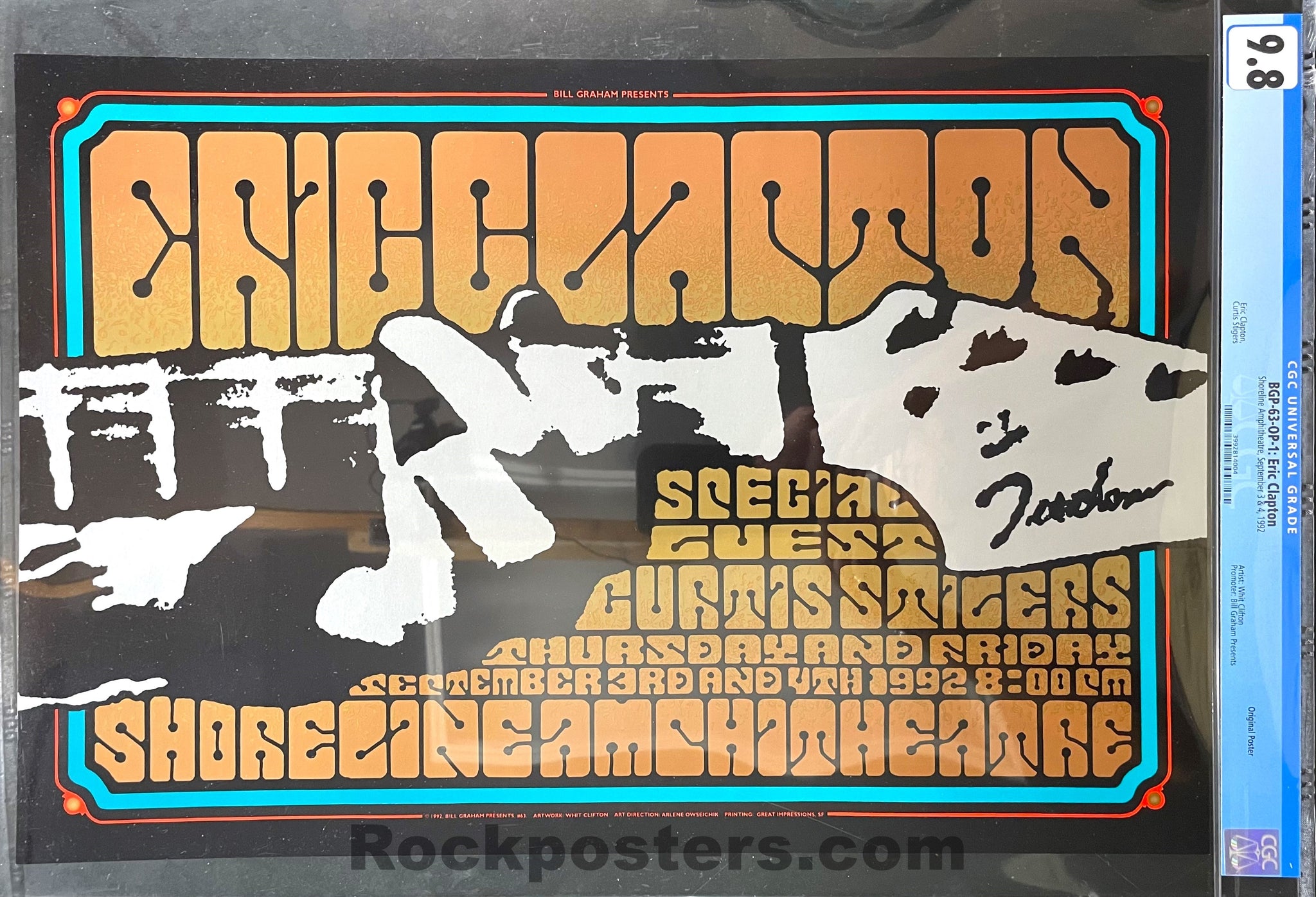 AUCTION - BGP-63 - Eric Clapton - 1992 Poster - Shoreline