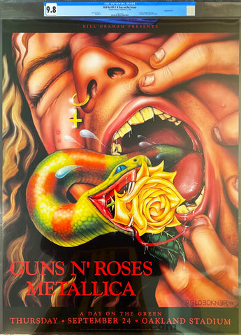 AUCTION - BGP-64 - Guns N' Roses - Metallica - 1992 Poster - Day On The Green #2 - CGC Graded 9.8