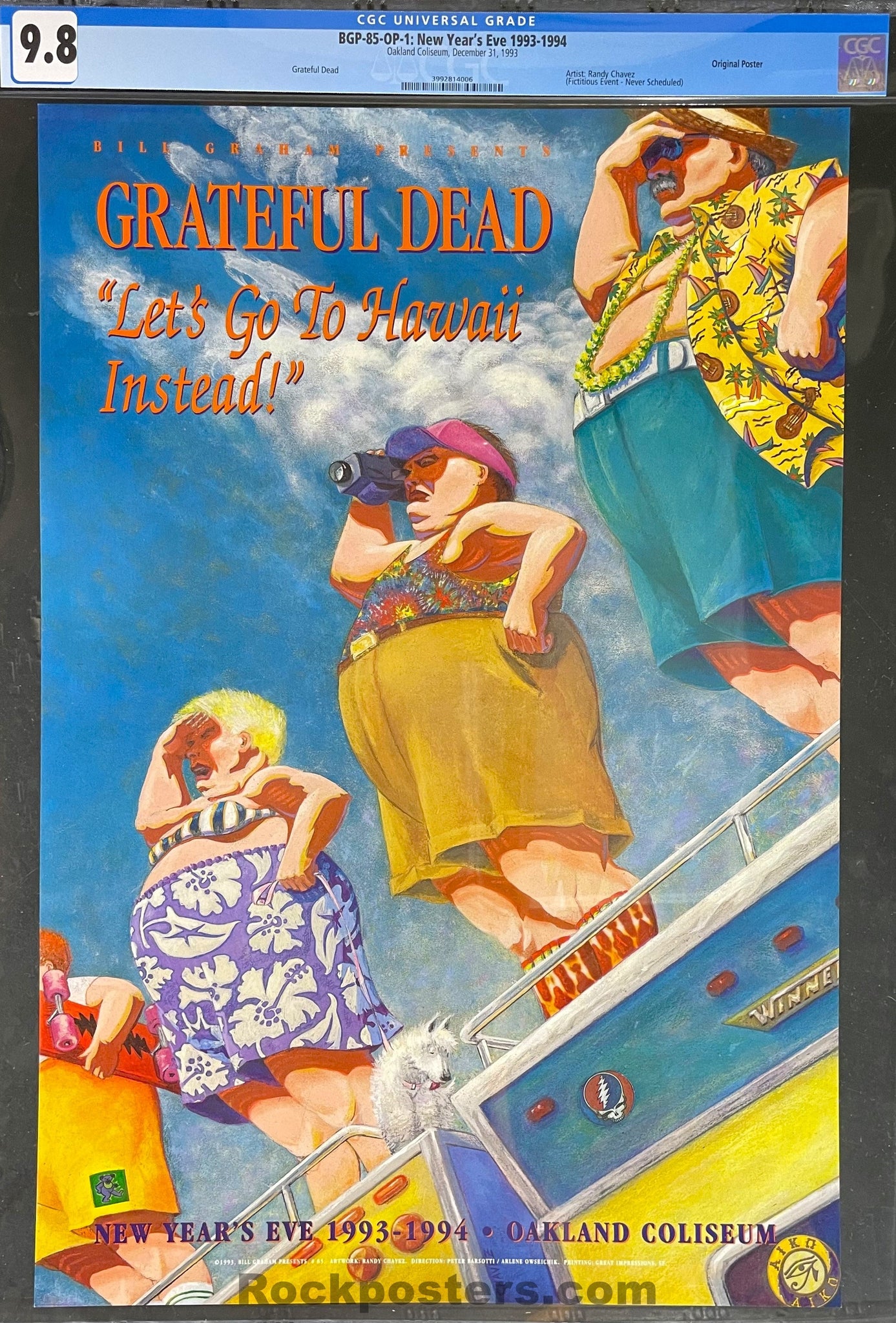 BGP-85 - Grateful Dead - New Year's 1993 Poster - Oakland Coliseum - CGC Graded 9.8