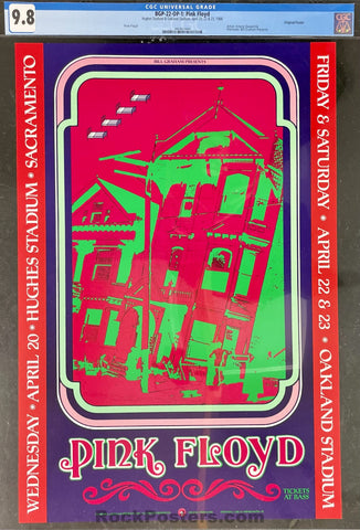 BGP-22 - Pink Floyd - 1988 Poster - Oakland & Hughes Stadium - CGC Graded 9.8