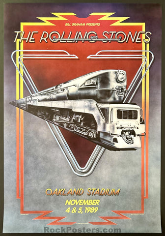 AUCTION - BGP-34 - Rolling Stones - Steel Wheels Tour - 1989 Poster - Oakland Stadium - Mint