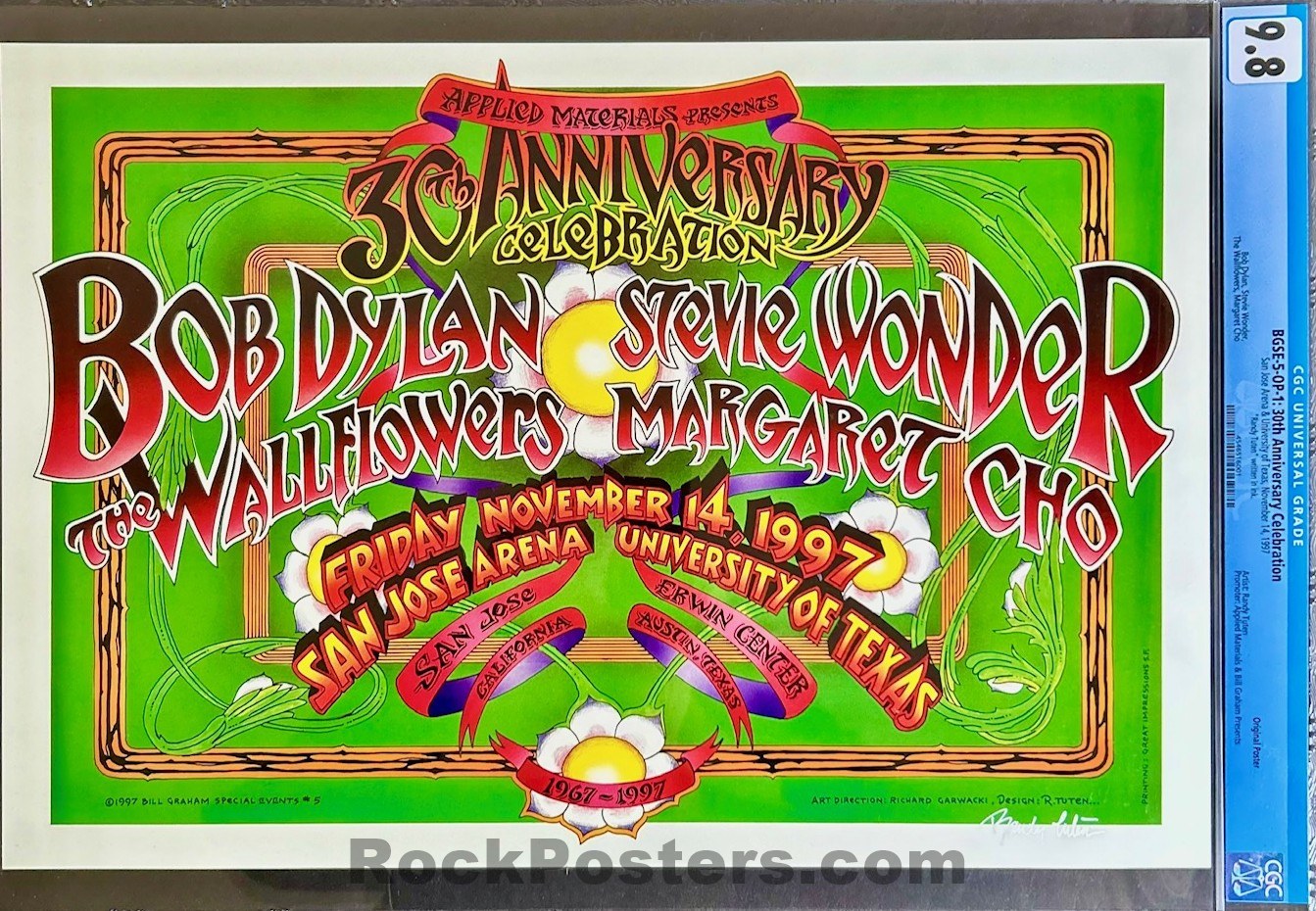 AUCTION - BGSE-5 - Bob Dylan - Stevie Wonder - Randy Tuten Signed