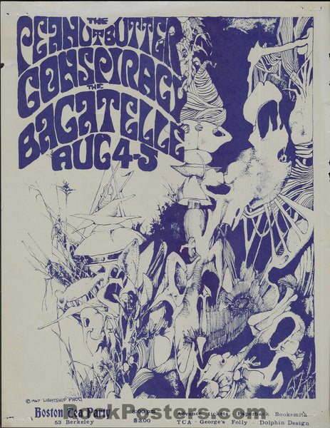 AUCTION - Peanut Butter Conspiracy - 1967 Handbill - Boston Tea Party - Very Good