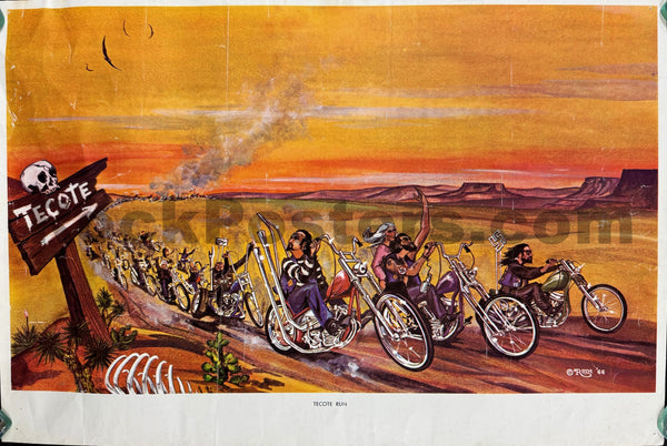 AUCTION -  Hells Angels - "Tecote Run" - Ed Big Daddy Roth - 1966 Biker Poster - Very Good - SF Rock Posters & Collectibles