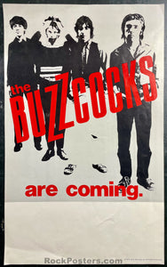 AUCTION - Buzzcocks -  Are Coming - 1979 Promo Poster -  IRS Records - Very Good