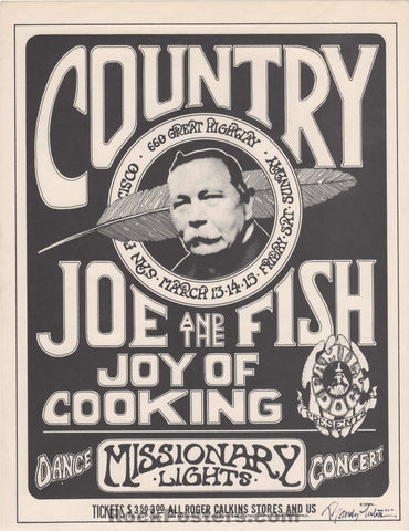 AUCTION - FD Great Highway - Country Joe - Randy Tuten Signed - 1967 Handbill - Excellent