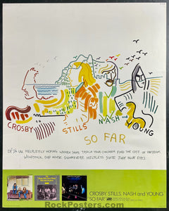 AUCTION - Crosby, Stills, Nash & Young - "So Far" Album - 1974 Promo Poster - Excellent