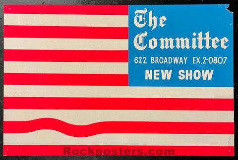 AUCTION - Political - The Committee Theater Group - Artist Signed - Cardboard 1967  Poster  - Very Good