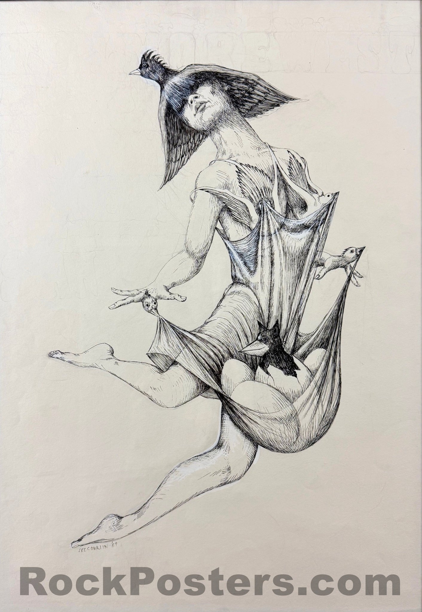 Original Artwork - Lee Conklin - Ink Drawing - 1969 - Fillmore West -