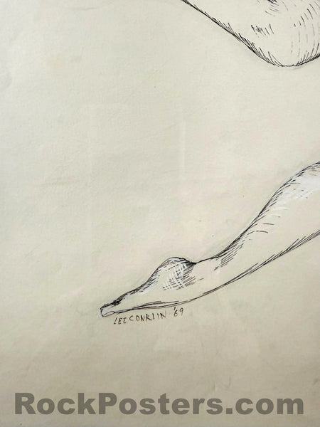 Original Artwork - Lee Conklin - Ink Drawing - 1969 - Fillmore West - Near Mint - SF Rock Posters & Collectibles