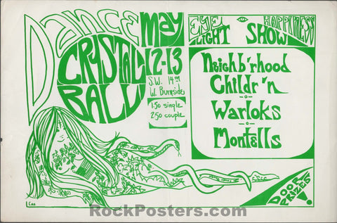 AUCTION - Warlocks - Crystal Ballroom - 1967 Handbill - Portland OR - Excellent