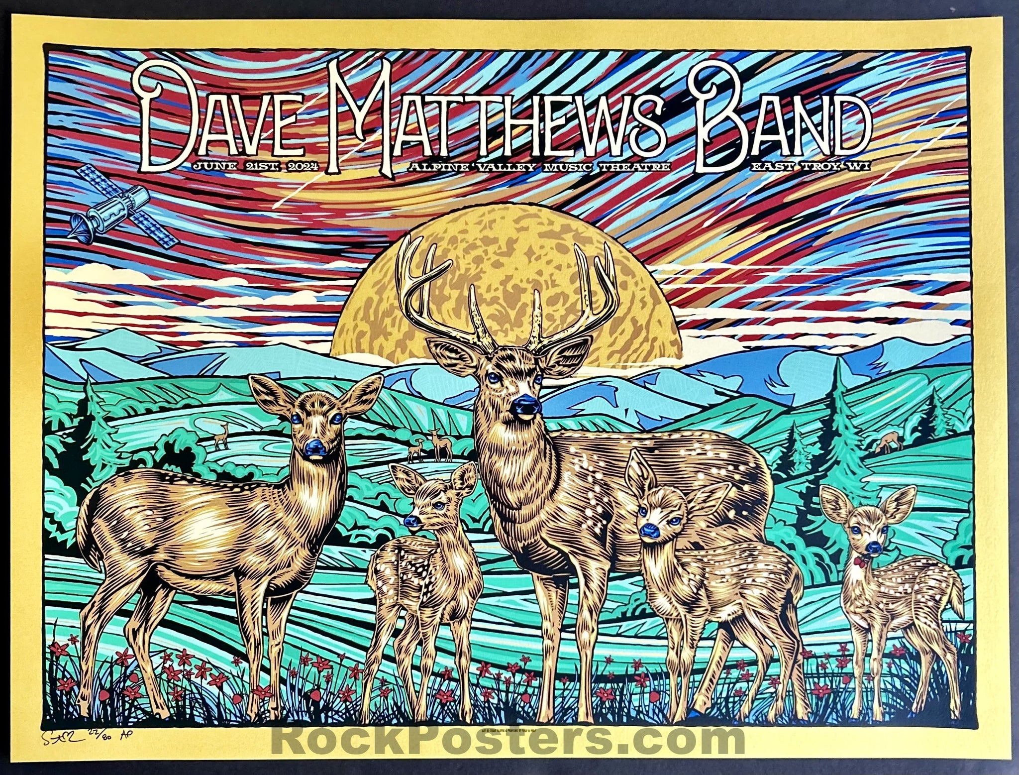 AUCTION - Dave Matthews Band - East Troy '24 - Todd Slater - Strawberry Moon - Artist Edition of 80 - Mint