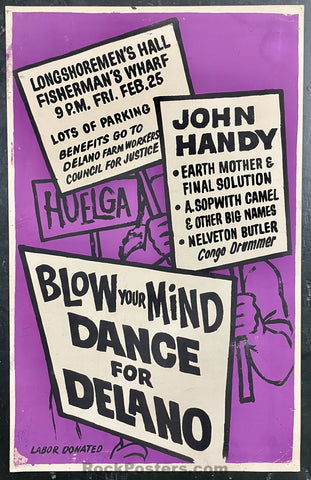 AUCTION - Delano Farm Workers Strike - 1966 Benefit Poster - Longshoremen's Hall - Excellent