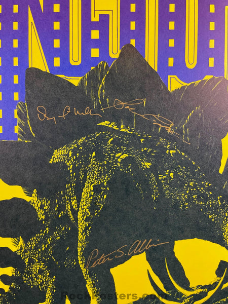 AUCTION - The Dinosaurs - Band Signed - Alton Kelley Signed - Reseda/Huntington Beach - 1983 Concert Poster - Excellent