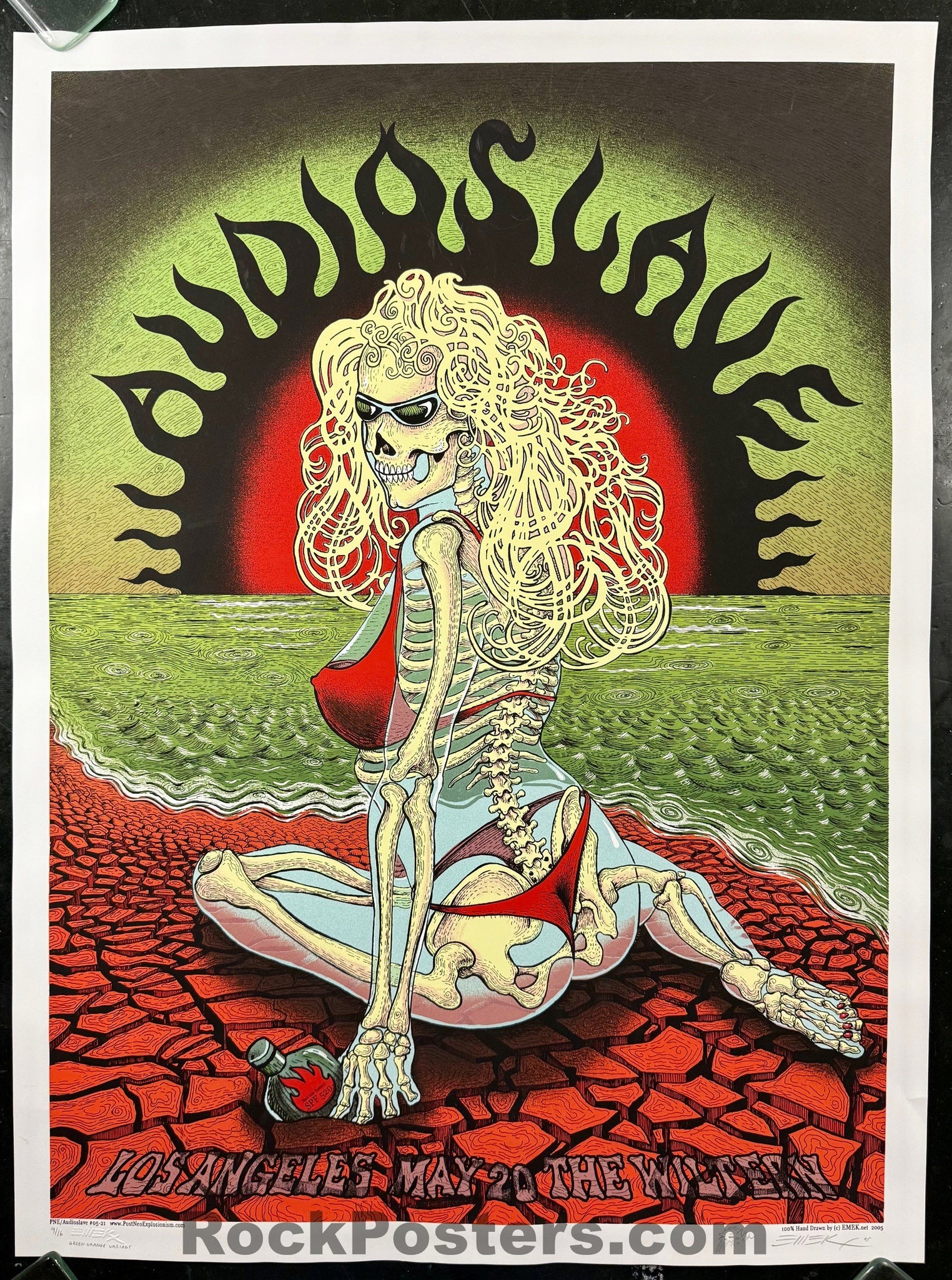 AUCTION - Audioslave - Los Angeles '05 - Green/Orange Variant - Edition of 16 - Emek - Excellent